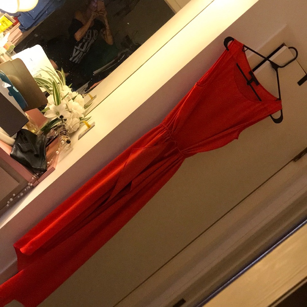 BCBGMAZAZRIA Sz.M-coral high/low shift dress